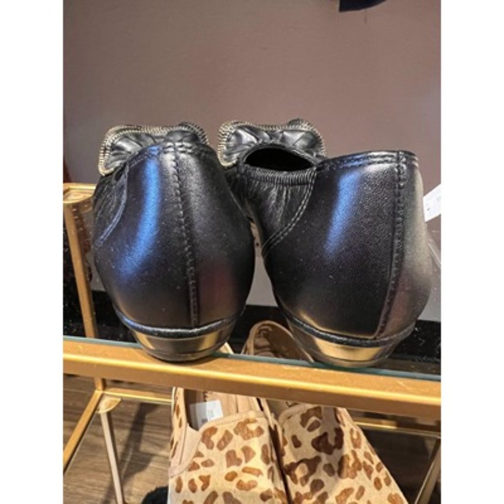 Paul Green Munchen Leather Zipper Decorative Round Toe Flat Ballet Size 6.5 / 7 - Picture 4 of 6
